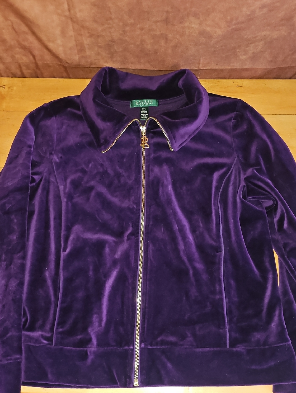 Lauren Ralph Lauren Purple Velvet Bomber Jacket